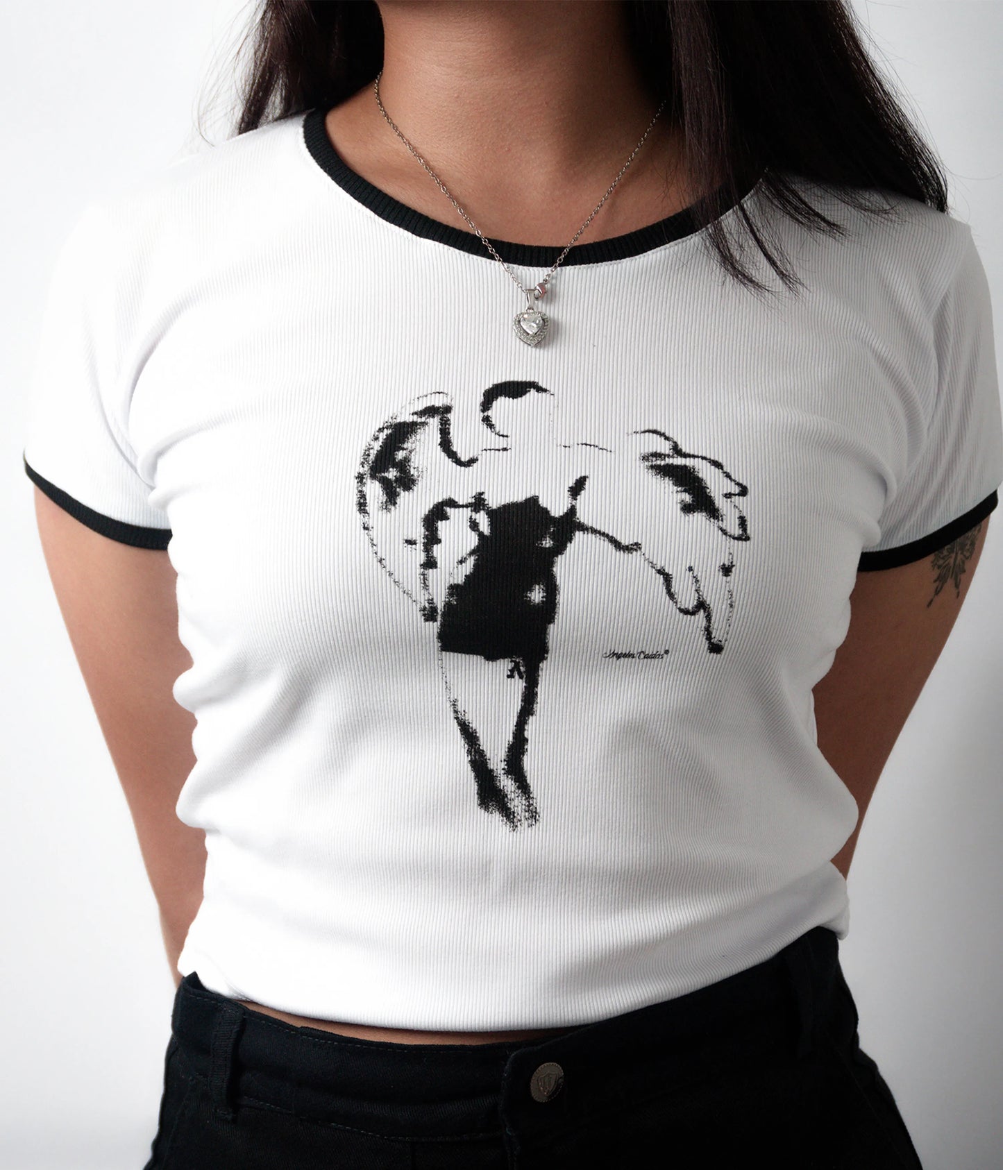 Crop top manga corta