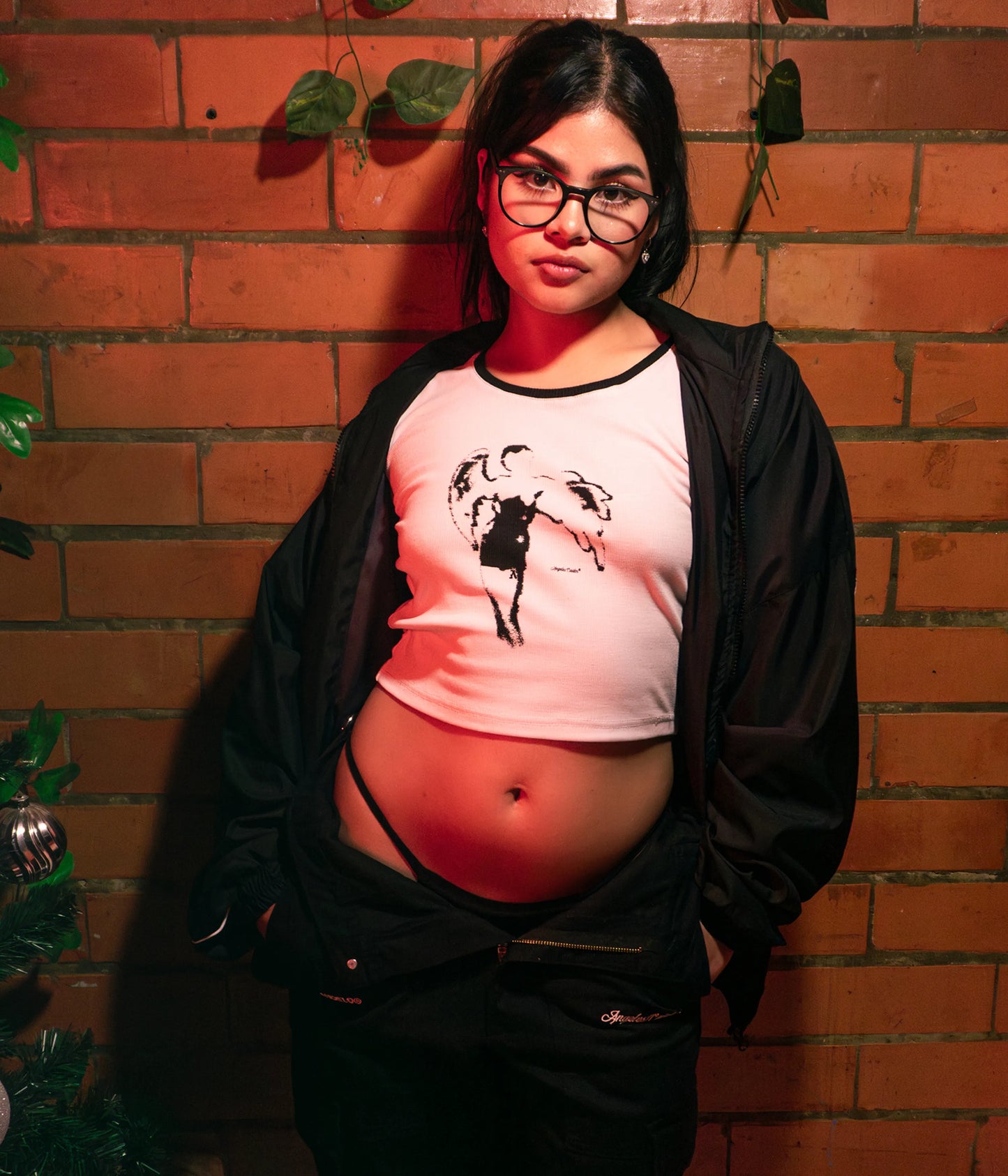 Crop top manga corta