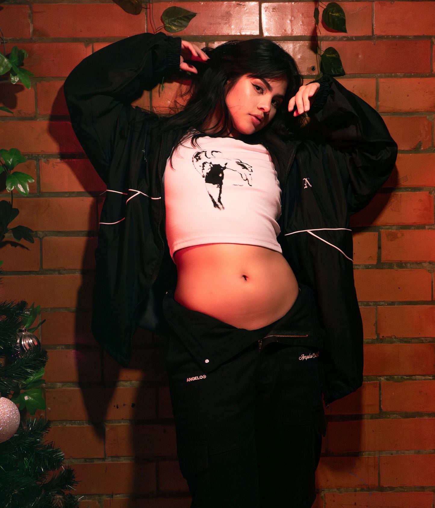 Crop top manga corta