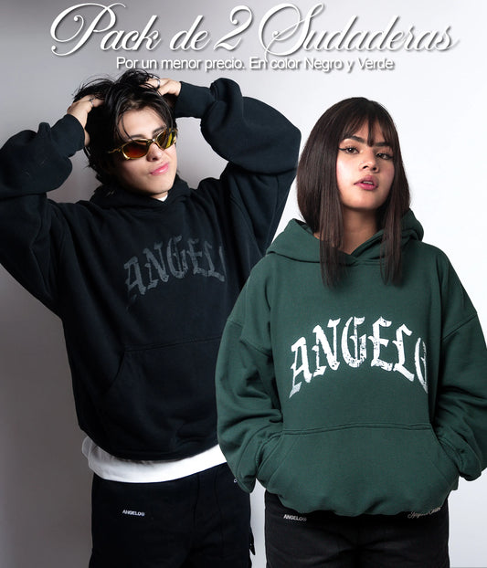 PACK: 2 Sudaderas Básicas Negro y Verde