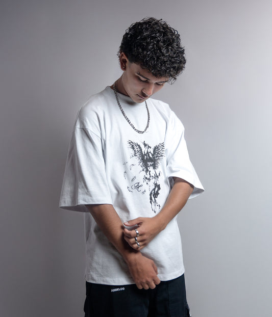 Camiseta blanca estampada "Ángel Guerrero" Relaxed fit