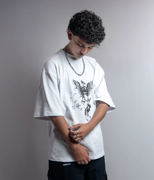 Camiseta blanca estampada "Ángel Guerrero" Relaxed fit
