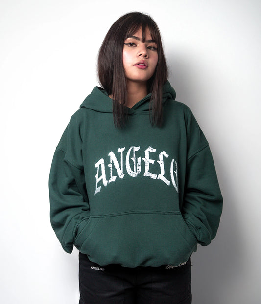 Sudadera verde con capota boxyfit